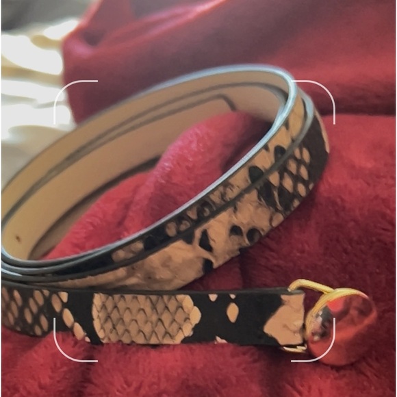 H&M Snakeskin faux leather slim belt - Picture 3 of 11